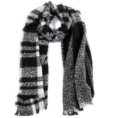 Shiraleah Black and White Plaid Nevada Scarf