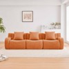 Aukfa Modular Teddy Fabric Sofa,Convertible Modular Sectional Sofa Set , 3-Seats Soft Boneless Design for Living Room, Orange - 3 of 4