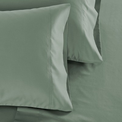 Sage Green Standard/Queen Cotton Sateen Pillowcase Set