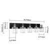 Modern Dimmable Bathroom Vanity Light Crystal Glass Wall Sconce - 5 Light - Black & Chrome - 3 of 4