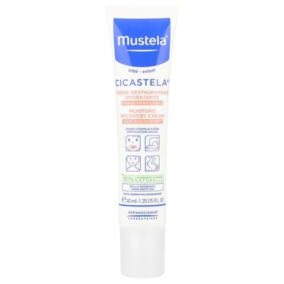 Mustela Cicastela Moisture Recovery Cream - Multipurpose Baby Ointment for Skin Discomfort - with Natural Avocado & Hyaluronic Acid - Fragrance-Free -