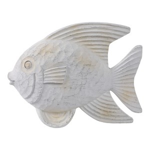 Sagebrook Home Creative Fish Sculpture for Living Room, Bedroom or Office Decor, Whitewash - 1 of 4