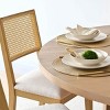 Dining Chairs, Mid Century Upholstered Dining Chairs, Rattan Back Chairs with Black Frame for Kitchen or Dining Room-Tanpinhause - 2 of 4