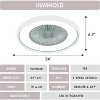 HUMHOLD 24 Inch Smart Ceiling Fan with Lights and Remote/APP Control - 3 of 4