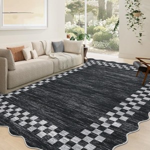 Washable Area Rug for Living Room, Modern Floor Rug with Non Slip Backing, Low Pile Stain Resistant Floor Carpet for Dorm Office Decor - 1 of 4