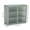 Double Glass Door Wall Cabinet Storage Cabinets with Enough Storage Space, Doors Detachable Shelves Wall Cabinet Practical Tool Storage Chest - 2 of 4