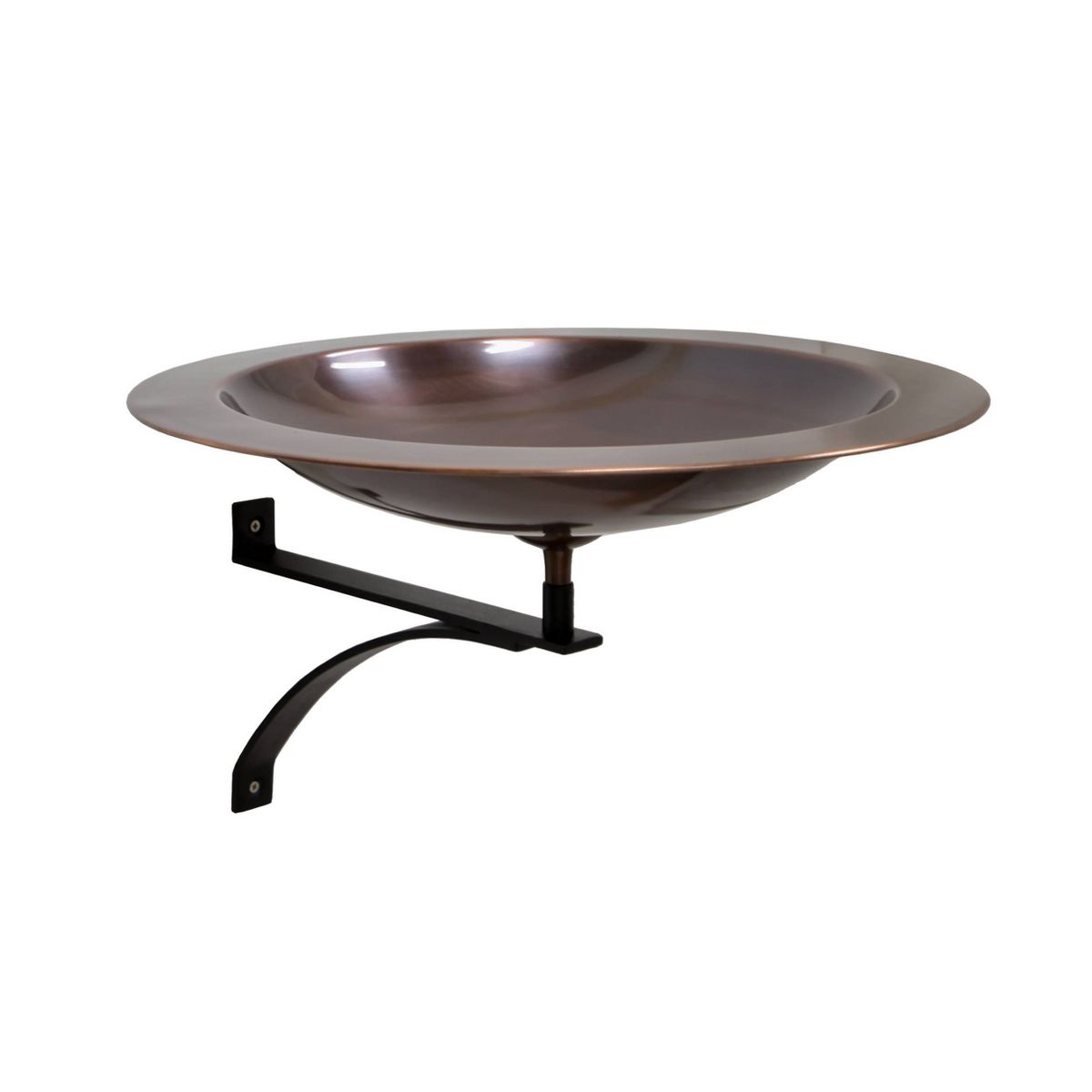 Achla Designs 12.25" Antique Finished Brass/Copper Bird Bath, Wall-Mounted, Weather-Resistant, Wrought Iron Bracket: No Assembly, 90 Day Warranty