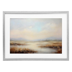 Stupell Industries Misty Wetlands Landscape Framed Print Under Glass, Gray, 23" x 17" - 1 of 4