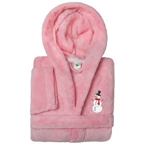 Linum Kids 100% Polyester SUPER PLUSH Double Brushed Hooded Bathrobe - TURTLE , KIDS65-DESIGN - 1 of 4