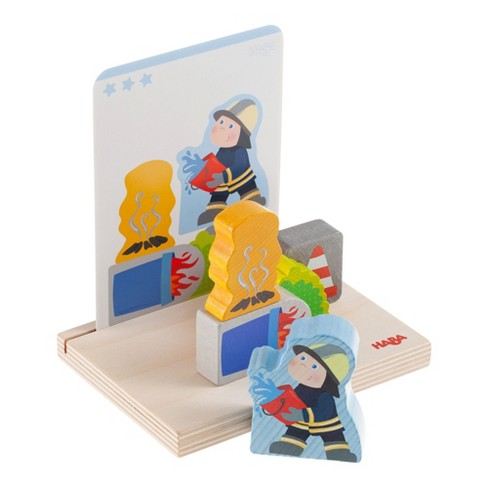 Haba Fire Brigade Sturdy Cardboard Nesting & Stacking Cubes