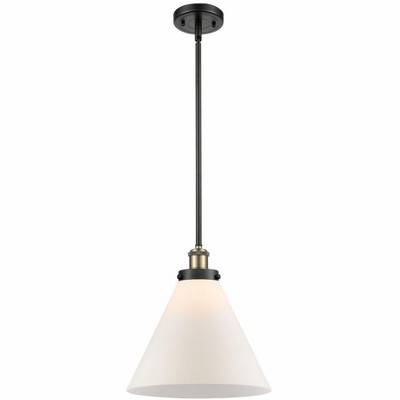 Cone - 1 Light Stem Hung Mini Pendant In Industrial Style-10 Inches Tall and 12 Inches Wide