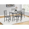 Monarch Specialties Dining Table Set 5pcs Set Small 40 inch Rectangular Kitchen White Marble Look Laminate Black Metal Contemporary Modern - 2 of 4