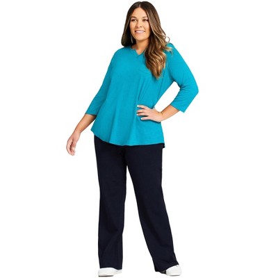 Avenue Women's Plus Size Petite Pima Bootleg Legging