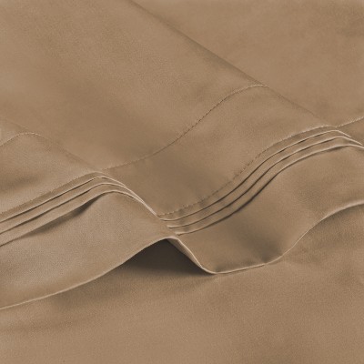 King Taupe Cotton Sateen Pillowcase Set