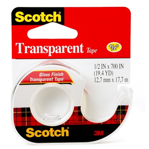 spiritueel in beroep gaan Trolley Scotch Transparent Tape Gloss Finish 1/2 In X 700 In : Target