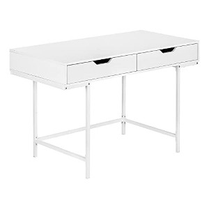 Monarch Specialties Computer Desk Home Office Laptop Storage Drawers 48InchL Work Metal Laminate White Contemporary Modern - 1 of 4