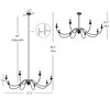 LNC Bohonicist 47.2-in Candle Chandelier, 8-Light Matte Black, Modern Transitional - 3 of 4