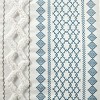 Sapphtopaz Bedding Set Duvet Cover Set Tufted Chenille Cotton with Stripes Printing 3 Piece 1 Cover, 2 Pillow Shams - 2 of 4