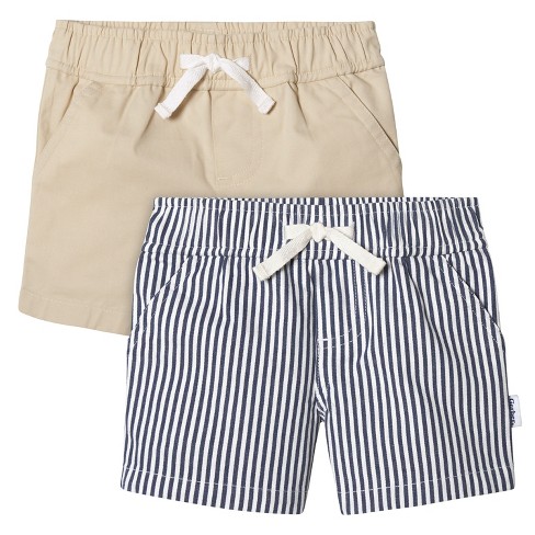 Gerber Baby & Toddler Boys Navy Stripe/khaki Shorts, 2-pack, 6-9