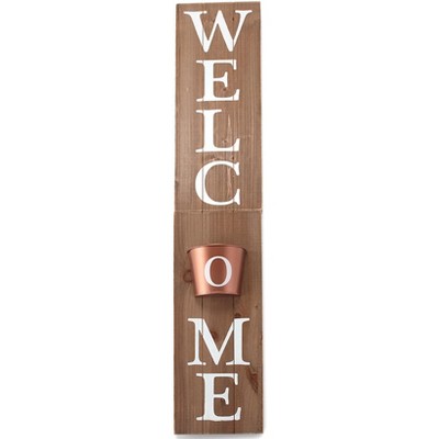 The Lakeside Collection Welcome Spring Front Porch Decor - Sign with Planter