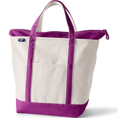 Lands' End Zip Top Canvas Tote Bag