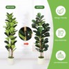 WhizMax Faux Fiddle Leaf Fig Tree with White Pot, Faux Trees with Artificial Plants 56 Fiddle Leaves Greenery - 4 of 4