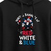 Women's - Dr. Seuss - Cat in the Hat Waving Banners Red White Blue Cropped Graphic Hoodie - 2 of 4