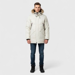 Canada Weather Gear Men’s Heavyweight Insulated Arctic Parka with Faux Fur Hood -  Winter Coat - Windproof Outdoor Jacket - 1 of 3