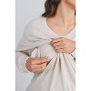 Hello Miz Womens Casual V Neck Long Sleeve Maternity Pullover Top - Oatmeal - Medium - 4 of 4