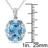 EVERLY JEWELRY  |   Sterling Silver 5 1/3 CT TGW Blue Topaz - London White Topaz Blue Topaz - Swiss Blue Topaz - Sky Fashion Pendant With Chain - 2 of 4