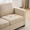 3 Seat Sofa Couch, 89'' Chenille Fabric Upholstered Sofa with Wide Armrest and Removable Headrest, Comfy Couches with Side Storage Pockets - 4 of 4