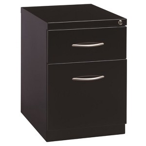 Steel Arch Pull Mobile Pedestal Filing Cabinet in Black-Hirsh Industries - 1 of 4