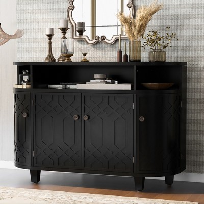 48'' Sideboard Buffet Cabinet, Coffee Bar Cabinet with Adjustable Shelves, Wood Console Table, Kitchen Pantry Storage Cabinet for Living Room