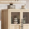 Sideboard Buffet Cabinet with Glass Doors, 29" Large Buffet Cabinet with Storage, Modern Farmhouse Storage Cabinet Table for Kitchen Dining Room - 4 of 4