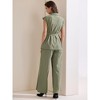 INSPIRE CHIC Women's Summer 2 Piece Outfits Cap Sleeve Tie Waist with Pockets Casual Wide Leg Pant Sets - 4 of 4