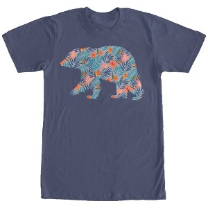 Men's Lost Gods Hawaiian Print Bear T-Shirt - 1 of 4