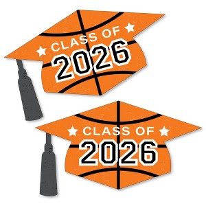 Big Dot of Happiness Grad Basketball - Grad Cap Decorations DIY 2026 Graduation Large Party Essentials - Set of 20 - 1 of 4