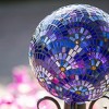 10" Gazing Ball, Mosaic Blooming, Purple - 4 of 4