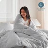 Queen Duvet Cover - Premium 1800 Soft, Lightweight Cooling Bedding in Light Grey - 3 of 4