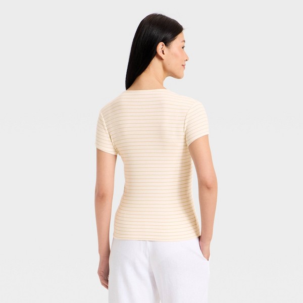 Camiseta acanalada de manga corta para mujer - A New Day™ 2