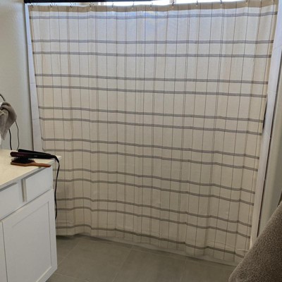 Woven Modern Plaid Shower Curtain Ivory - Threshold™ : Target