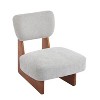 Tinyhomie Modern Boucle Lounge Chair Solid Wood Frame Rolled Backrest - 3 of 4