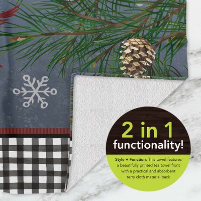 Smiling Snowman Cotton Hand Towel 26x18 Winter Decor