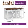 63inch Wooden Double Dog Crate For 2 Dogs TV Stand Dog Kennel Sliding Barn Door for Halloween Christmas Decor - 2 of 4