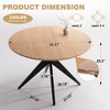 YOUNIKE Round Dining Table for Small Spaces, Modern Wooden Kitchen Table with Metal Legs, Living Room Table for Kitchen, Breakfast Nook - 3 of 4