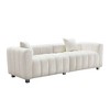 87.4'' Velvet 3-Seater Modular Loveseat Sofa with Metal Base Legs and 2 Pillows - 4 of 4