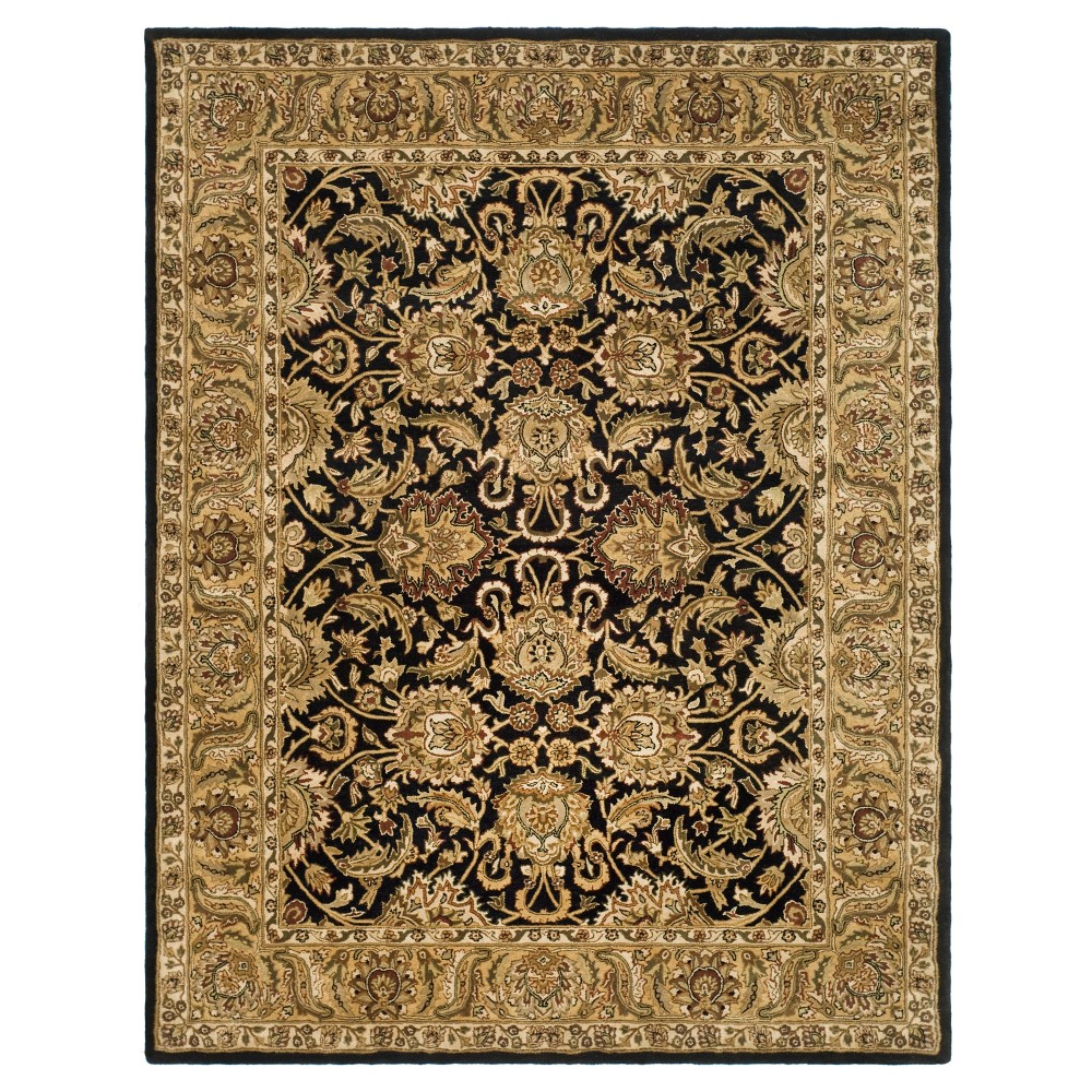 8'3inx11' Black/Gold Botanical Tufted Area Rug - Safavieh