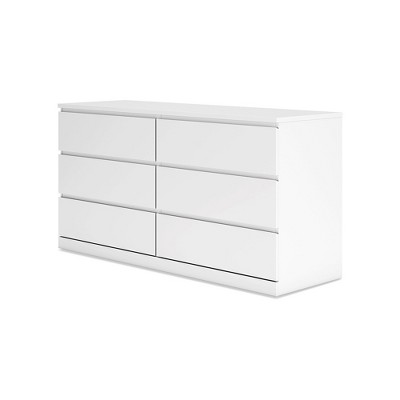 White Modern 6-Drawer Dresser with Ball Bearing Glides