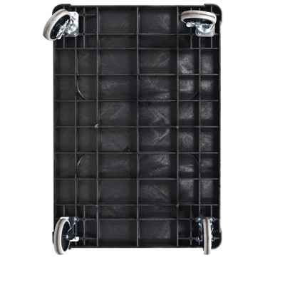 Extra Large Black HDPE Two-Shelf Utility Cart with Wheels