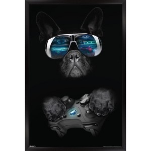 Trends International Reinders: Animals - Gaming Dog Framed Wall Poster Prints - 1 of 4
